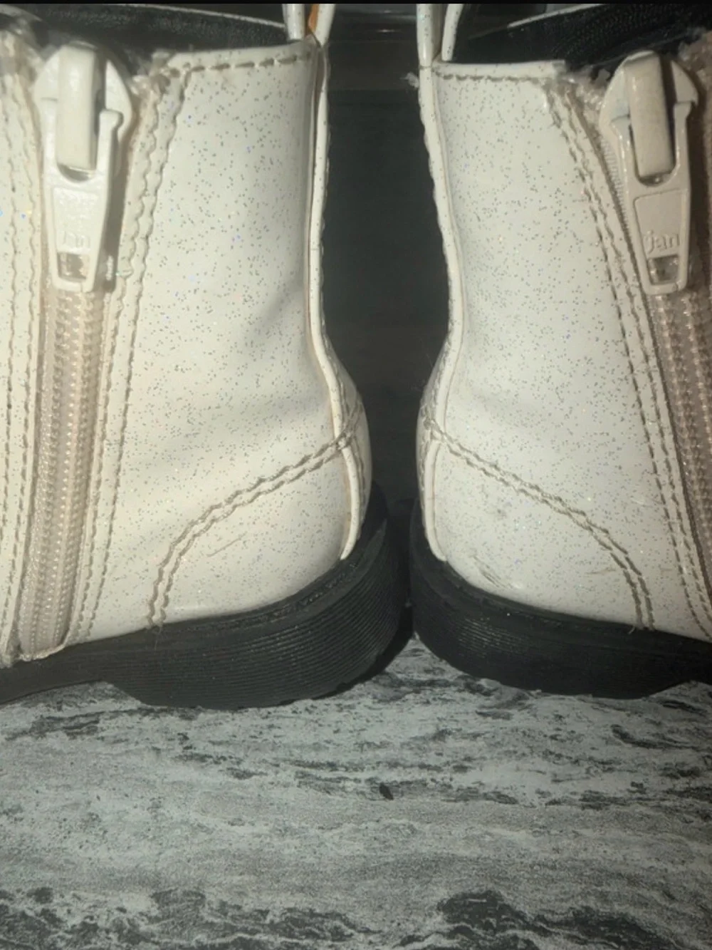 wonder nation White Ankle Lace-Up Boots with Black Laces